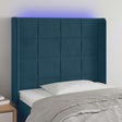 Vidaxl hoofdbord led 83x16x118 128 cm fluweel donkerblauw