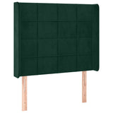 Vidaxl hoofdbord led 93x16x118 128 cm fluweel donkergroen