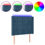 Vidaxl hoofdbord led 93x16x118 128 cm fluweel donkerblauw