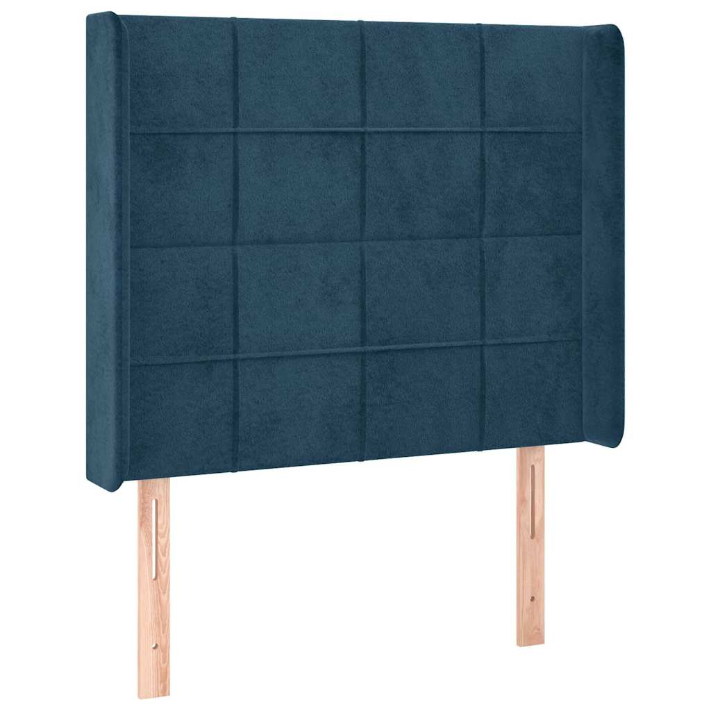 Vidaxl hoofdbord led 93x16x118 128 cm fluweel donkerblauw