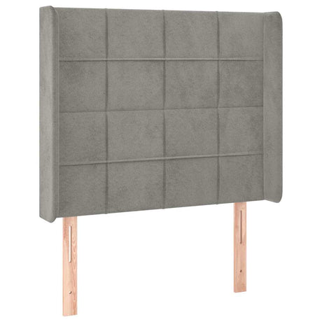 Vidaxl hoofdbord led 103x16x118 128 cm fluweel lichtgrijs