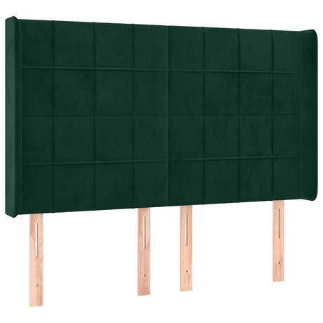 Vidaxl hoofdbord led 147x16x118 128 cm fluweel donkergroen