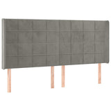 Vidaxl hoofdbord led 163x16x118 128 cm fluweel lichtgrijs