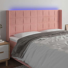 Vidaxl hoofdbord led 183x16x118 128 cm fluweel roze