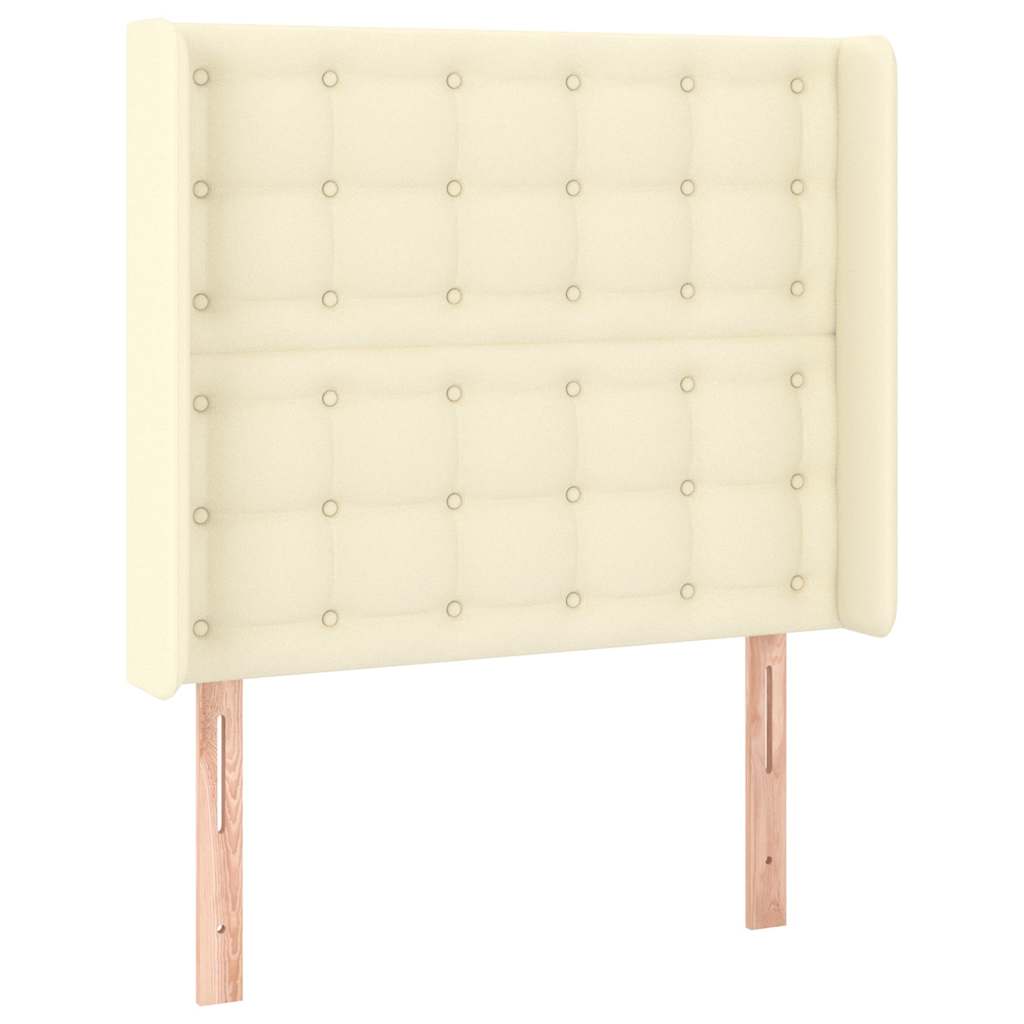 Vidaxl hoofdbord led 83x16x118 128 cm kunstleer crèmekleurig