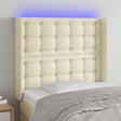 Vidaxl hoofdbord led 93x16x118 128 cm kunstleer crèmekleurig