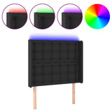 Vidaxl hoofdbord led 103x16x118 128 cm kunstleer zwart