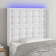 Vidaxl hoofdbord led 103x16x118 128 cm kunstleer wit