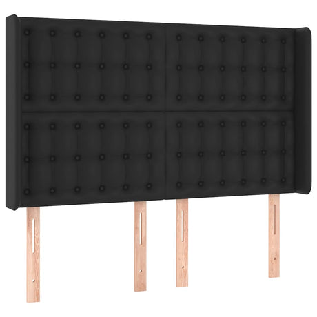 Vidaxl hoofdbord led 147x16x118 128 cm kunstleer zwart