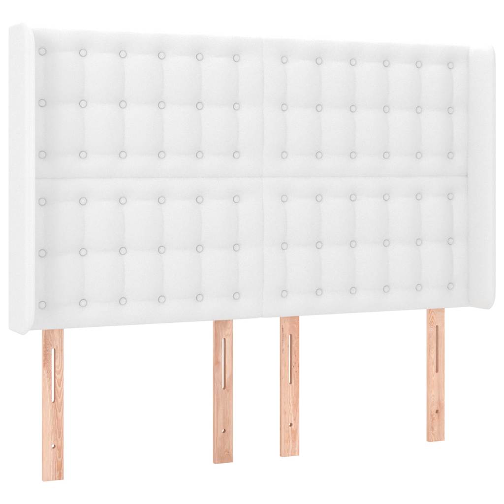 Vidaxl hoofdbord led 147x16x118 128 cm kunstleer wit