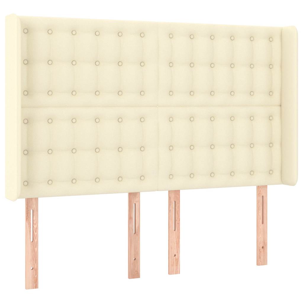 Vidaxl hoofdbord led 147x16x118 128 cm kunstleer crèmekleurig