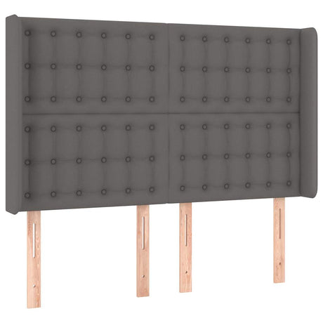 Vidaxl hoofdbord led 147x16x118 128 cm kunstleer grijs