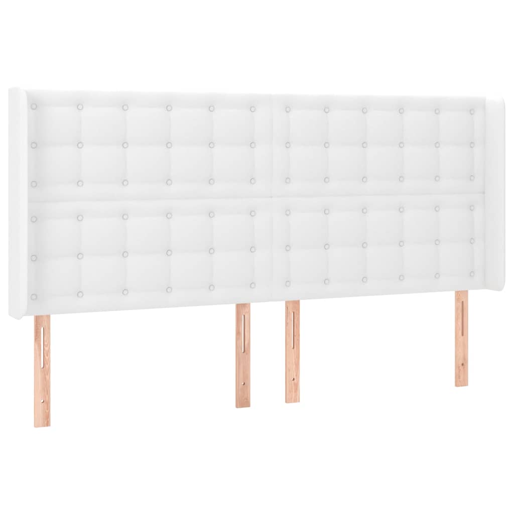 Vidaxl hoofdbord led 183x16x118 128 cm kunstleer wit