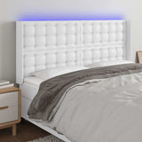 Vidaxl hoofdbord led 183x16x118 128 cm kunstleer wit