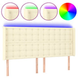 Vidaxl hoofdbord led 183x16x118 128 cm kunstleer crèmekleurig