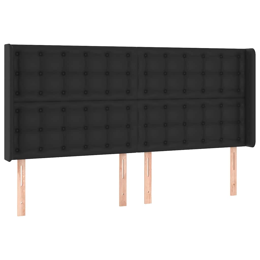 Vidaxl hoofdbord led 203x16x118 128 cm kunstleer zwart