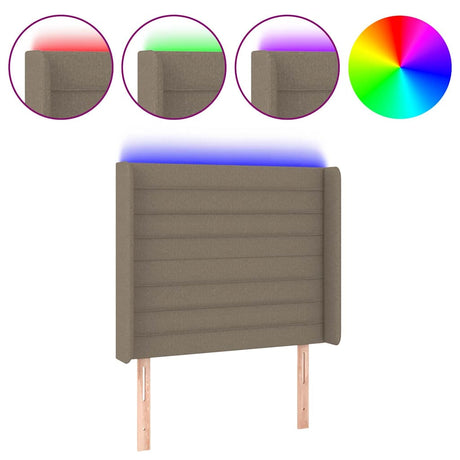 Vidaxl hoofdbord led 93x16x118 128 cm stof taupe