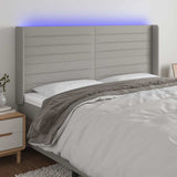 Vidaxl hoofdbord led 163x16x118 128 cm stof lichtgrijs