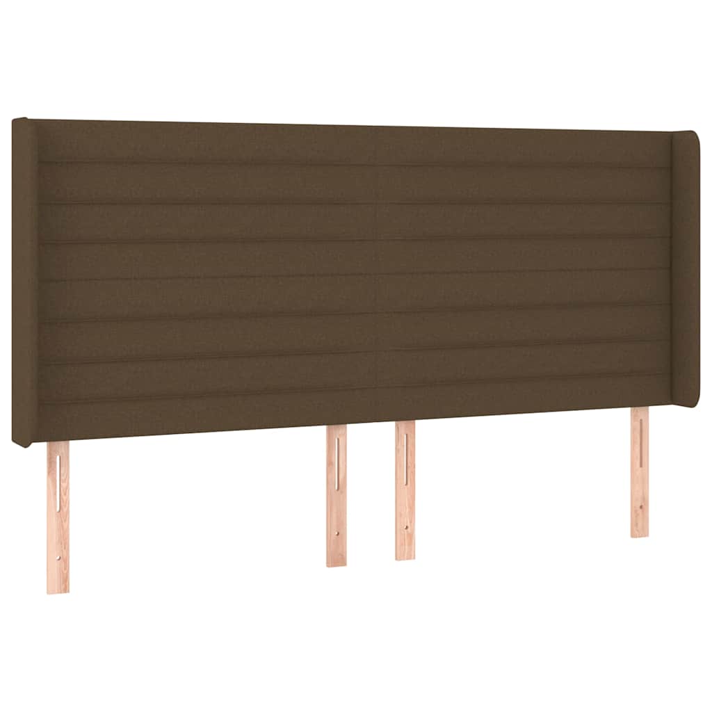 Vidaxl hoofdbord led 183x16x118 128 cm stof donkerbruin