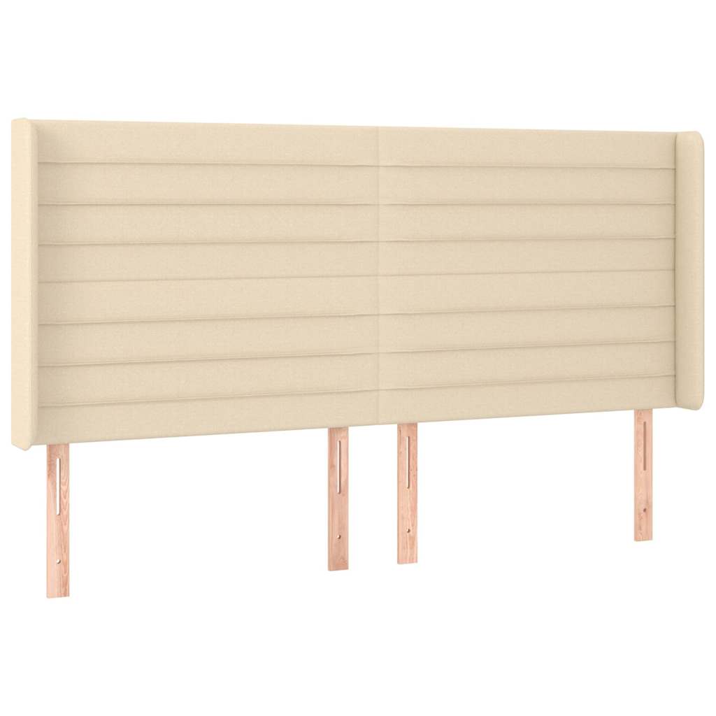 Vidaxl hoofdbord led 183x16x118 128 cm stof crèmekleurig