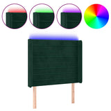 Vidaxl hoofdbord led 83x16x118 128 cm fluweel donkergroen