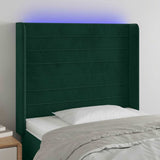 Vidaxl hoofdbord led 83x16x118 128 cm fluweel donkergroen