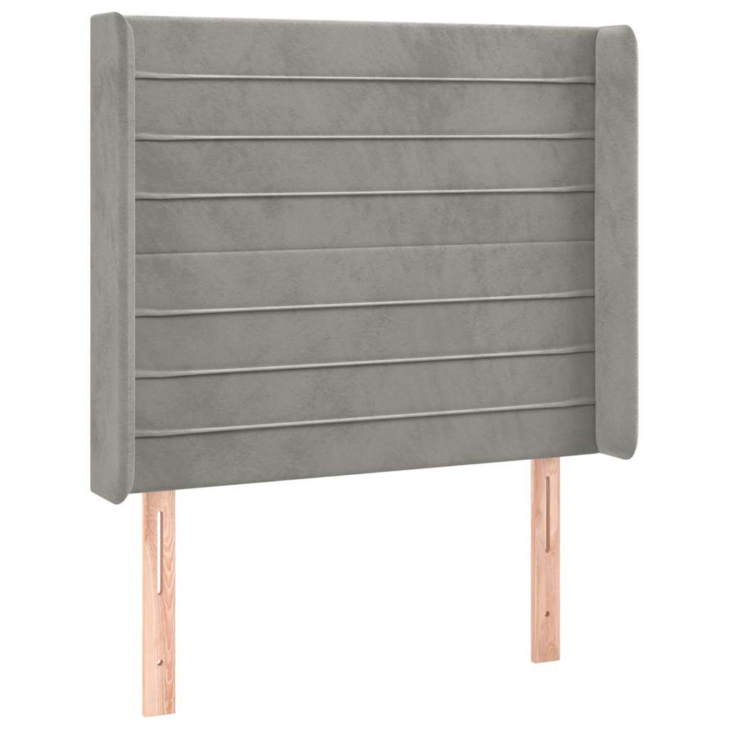 Vidaxl hoofdbord led 93x16x118 128 cm fluweel lichtgrijs