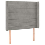 Vidaxl hoofdbord led 93x16x118 128 cm fluweel lichtgrijs