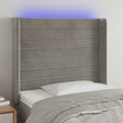 Vidaxl hoofdbord led 93x16x118 128 cm fluweel lichtgrijs