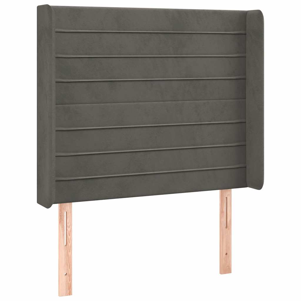 Vidaxl hoofdbord led 103x16x118 128 cm fluweel donkergrijs