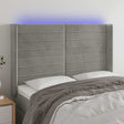 Vidaxl hoofdbord led 147x16x118 128 cm fluweel lichtgrijs
