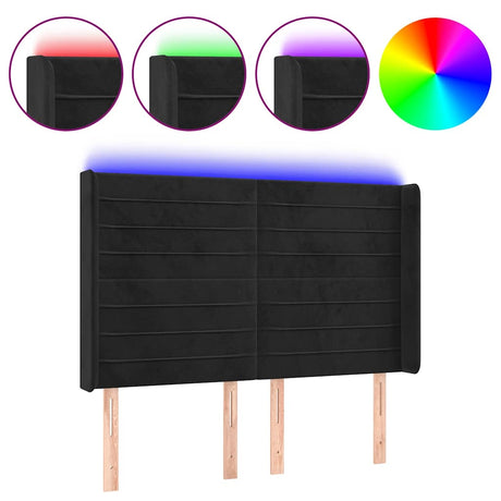 Vidaxl hoofdbord led 147x16x118 128 cm fluweel zwart