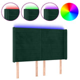 Vidaxl hoofdbord led 147x16x118 128 cm fluweel donkergroen