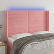 Vidaxl hoofdbord led 147x16x118 128 cm fluweel roze