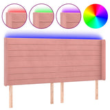 Vidaxl hoofdbord led 163x16x118 128 cm fluweel roze