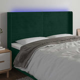 Vidaxl hoofdbord led 203x16x118 128 cm fluweel donkergroen