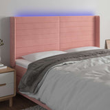 Vidaxl hoofdbord led 203x16x118 128 cm fluweel roze