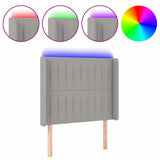 Vidaxl hoofdbord led 93x16x118 128 cm stof lichtgrijs