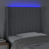 Vidaxl hoofdbord led 93x16x118 128 cm stof lichtgrijs