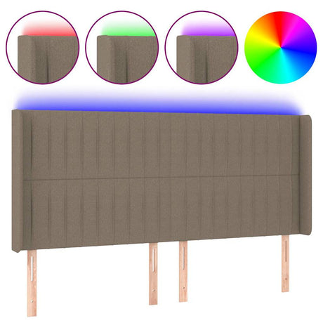 Vidaxl hoofdbord led 163x16x118 128 cm stof taupe