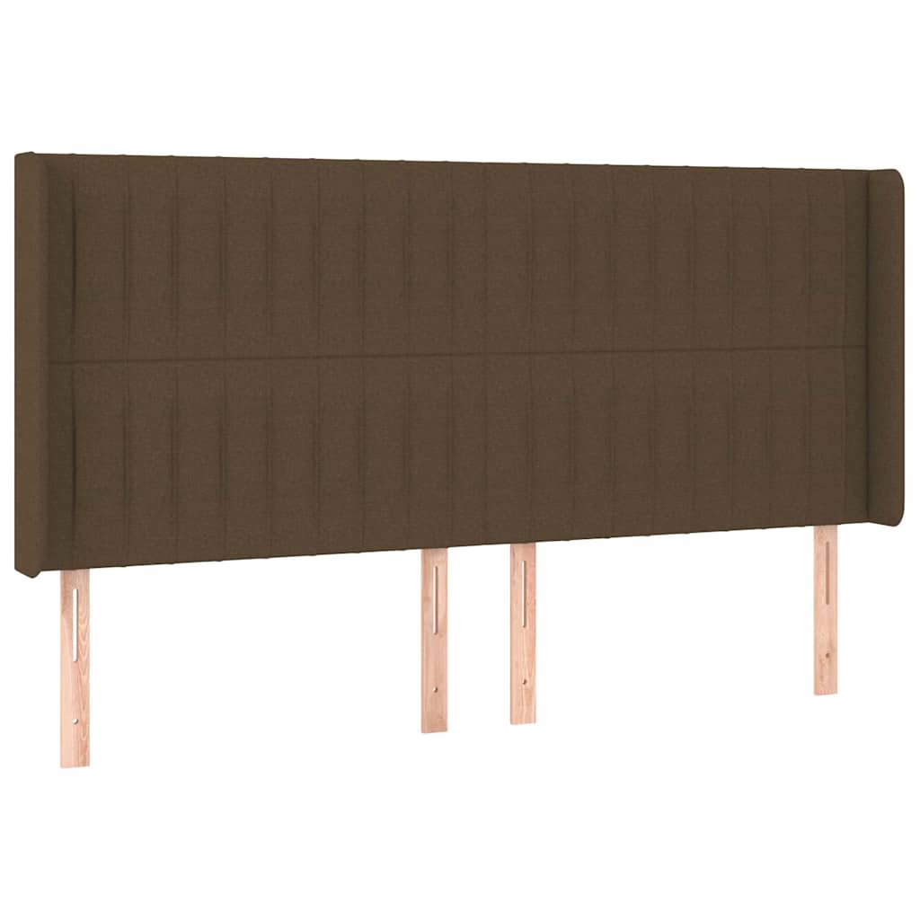 Vidaxl hoofdbord led 203x16x118 128 cm stof donkerbruin