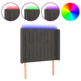 Vidaxl hoofdbord led 83x16x118 128 cm fluweel donkergrijs