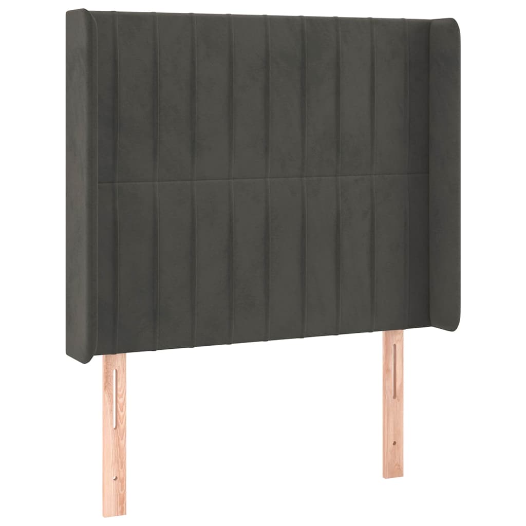 Vidaxl hoofdbord led 83x16x118 128 cm fluweel donkergrijs