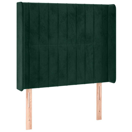 Vidaxl hoofdbord led 93x16x118 128 cm fluweel donkergroen
