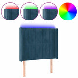 Vidaxl hoofdbord led 93x16x118 128 cm fluweel donkerblauw