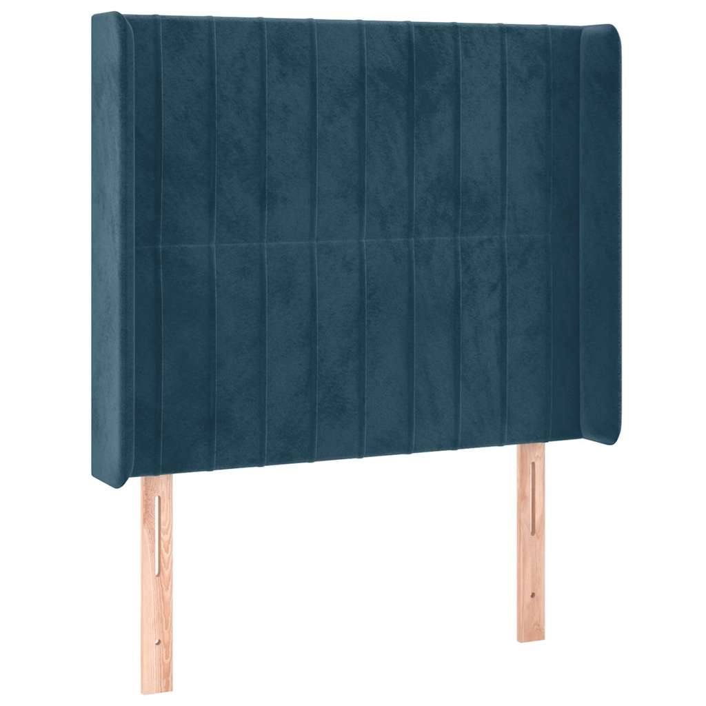 Vidaxl hoofdbord led 93x16x118 128 cm fluweel donkerblauw