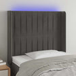 Vidaxl hoofdbord led 103x16x118 128 cm fluweel donkergrijs