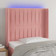 Vidaxl hoofdbord led 103x16x118 128 cm fluweel roze