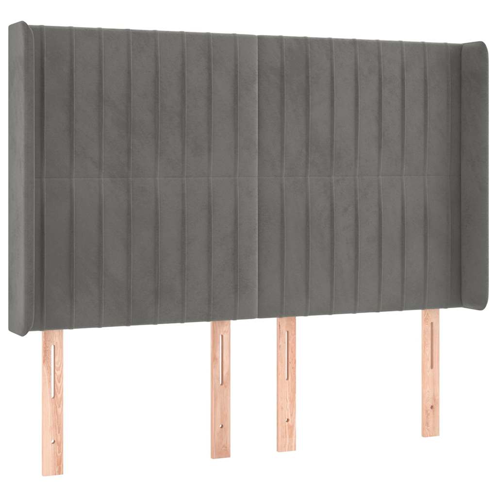 Vidaxl hoofdbord led 147x16x118 128 cm fluweel lichtgrijs