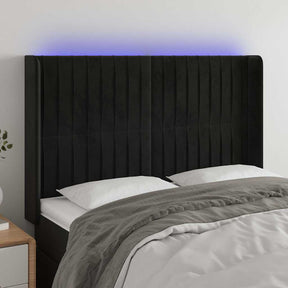 Vidaxl hoofdbord led 147x16x118 128 cm fluweel zwart